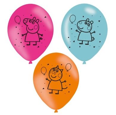 Świnka Peppa, balony urodzinowe, 6 szt.