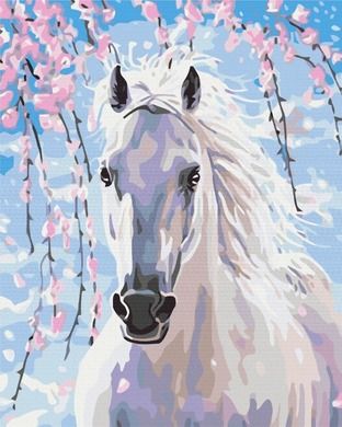 Symag, Paint it! malowanie po numerach, Koń w kwiatach wiśni, obraz