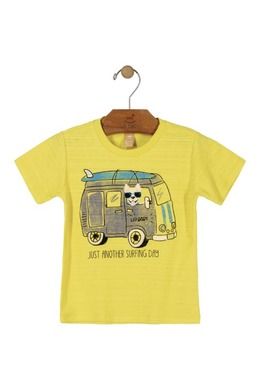 T-shirt chłopięcy, żółty, Up Baby