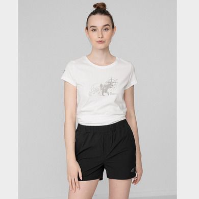 T-shirt damski, biały, 4F