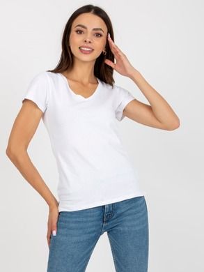 T-shirt damski, biały, Basic Feel Good