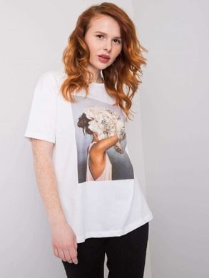 T-shirt damski, biały, H&B