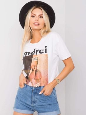 T-shirt damski, biały, H&B