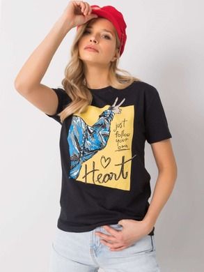 T-shirt damski, czarny, H&B