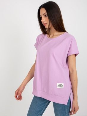 T-shirt damski, oversize, fioletowy, Relevance