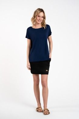 T-shirt damski, plus size, granatowy, Ksenia, Italian Fashion