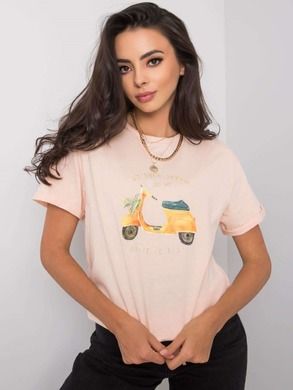 T-shirt damski, różowy, Pepper & Mint