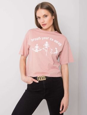 T-shirt damski, różowy, Rue Paris