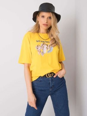 T-shirt damski, żółty, Rue Paris