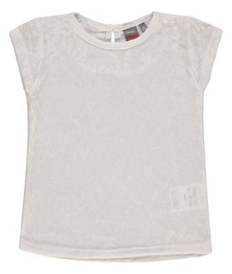 T-shirt dziewczęcy, biały, transparentny, Kanz