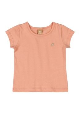T-shirt dziewczęcy, brzoskwiniowy, Up Baby