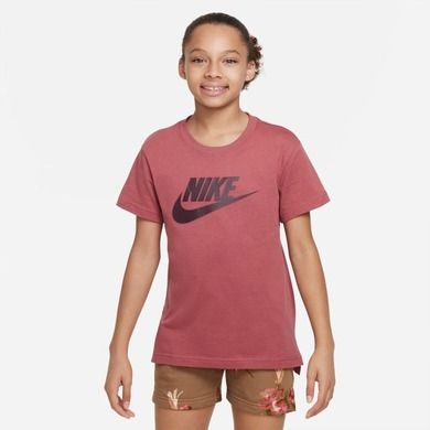 T-shirt dziewczęcy, czerwony, Nike Sportswear