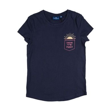 T-shirt dziewczęcy, granatowy, Tom Tailor