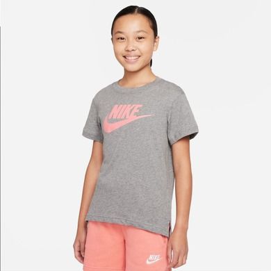T-shirt dziewczęcy, szary, Nike