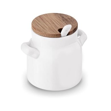 Tadar, ceramiczna cukiernica z drewnianą pokrywką. 7-7,5 cm