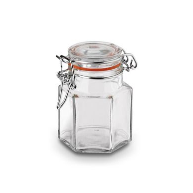 Tadar, Ośmiokąt, słoiki szklane z klipsem i silikonową uszczelką, 100 ml, 12 szt.