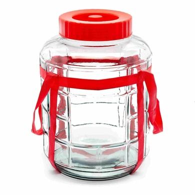 Tadar, szklany słoik z kapturkiem do fermentacji i pokrywą, 15l
