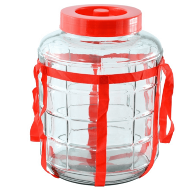 Tadar, szklany słoik z kapturkiem do fermentacji i pokrywą, 23 l