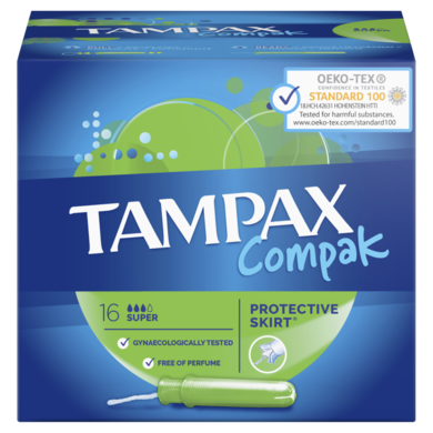 Tampax, Compak Super, tampony z aplikatorem, 16 szt.