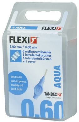 Tandex, czyściki międzyzębowe, Flexi 0,6-3 mm, Extra Fine, aqua, niebieski, 6 szt.