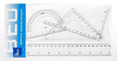 Tetis, zestaw geometryczny z linijką, 20 cm
