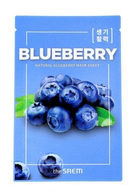 The Saem, Natural, maska w płacie, blue berry, 21 ml