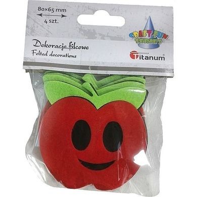 Titanum, filcowe jabłka 3D, czerwono-zielone, 80-65 mm, 4 szt.