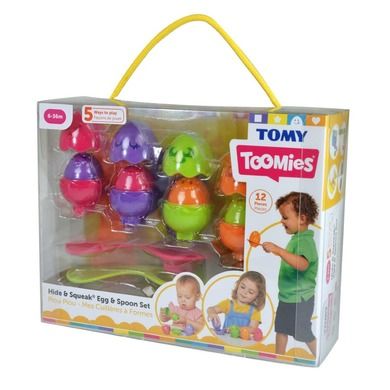 Tomy Tomies, jajeczka z łyżeczkami, zabawka zręcznościowa
