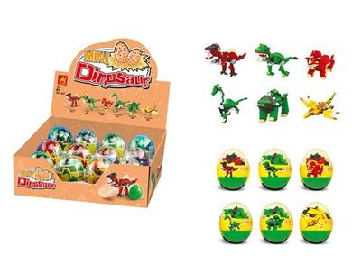 Toys 4 All, klocki w jajku, dino, 11 cm