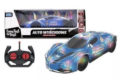 Toys For Boys, świecące auto wyścigowe, pojazd zdalnie sterowany, 1:24