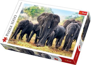 Trefl, Afrykańskie słonie, puzzle, 1000 elementów
