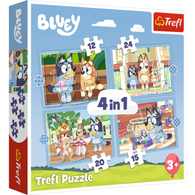 Trefl, Bluey i jego świat, puzzle 4w1