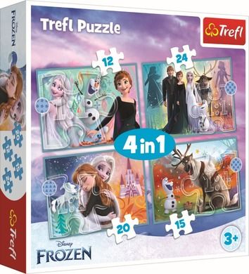 Trefl, Kraina Lodu 2, Niezwykły świat Frozen, puzzle 4w1