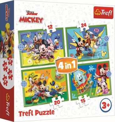 Trefl, Miki i przyjaciele, puzzle 4w1
