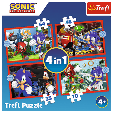 Trefl, Przygody Sonica, puzzle 4w1