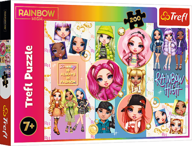 Trefl, Przyjaźń Rainbow High, puzzle, 200 elementów