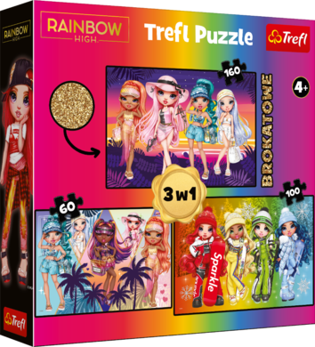 Trefl, Rainbow High, puzzle 3w1, 320 elementów
