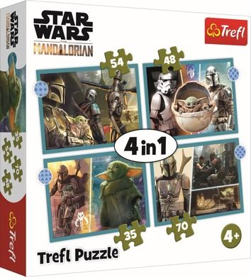 Trefl, Star Wars, Star Wars, Mandalorian, puzzle 4w1