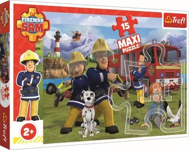 Trefl, Strażak Sam, Drużyna w akcji, puzzle maxi, 15 elementów