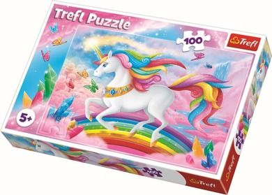 Trefl, W kryształowym świecie jednorożców, puzzle, 100 elementow