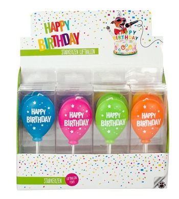Trendhaus, świeczka urodzinowa, balon Happy Birthday, 1 szt.
