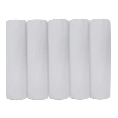 Tup Tup, pieluszki tetrowe, Premium, 70-80 cm, 100% bawełna, białe, 5 szt.