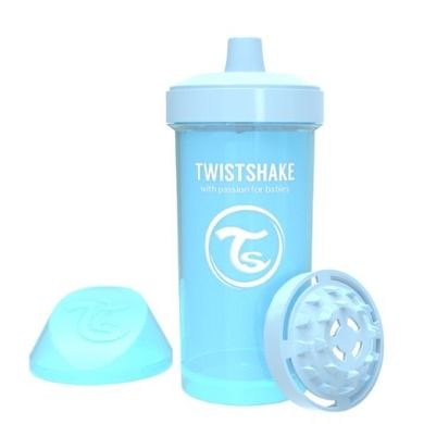 Twistshake, kubek niekapek, z mikserem do owoców, pastelowy niebieski, 360 ml