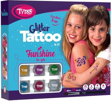 TyToo, zabawa, tatuaże brokatowe