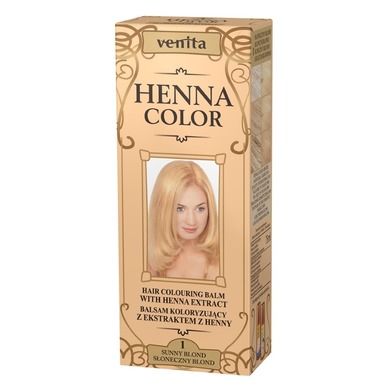 Venita, Henna Color, balsam koloryzujący z ekstraktem z henny, nr 1, Słoneczny Blond, 75 ml