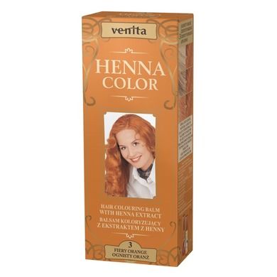 Venita, Henna Color, balsam koloryzujący z ekstraktem z henny, nr 3, Ognisty Oranż, 75 ml