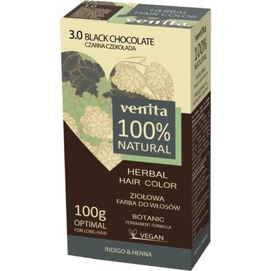 Venita, Herbal Hair Color, ziołowa farba do włosów, 3.0 Czarna Czekolada, 100 g
