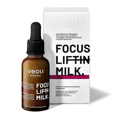 Veoli Botanica, Focus, Lifting Milk liftingujące, serum emulsyjne do twarzy z bakuchiolem, 30 ml