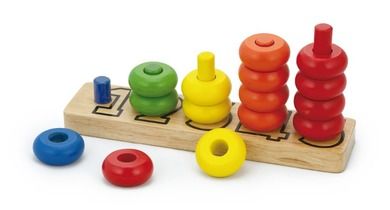 Viga Toys, Piramidki - licz kolorami, zabawka edukacyjna