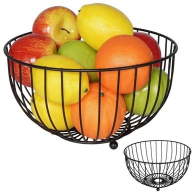 Vilde, koszyk na owoce i warzywa, metalowy czarny, 25 cm